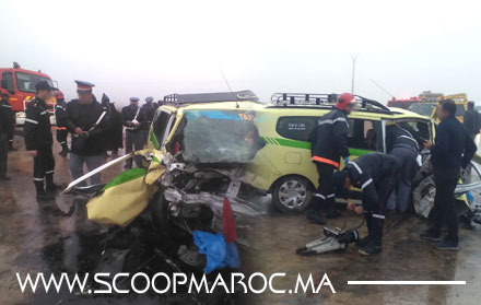 عاجل بالصور: مصرع شخصين وإصابة ثلاثة آخرين في حادثة سير مميتة ضواحي سطات